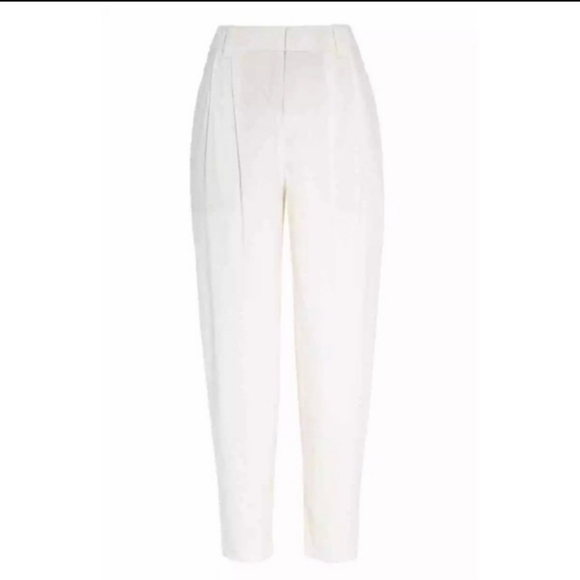 Vince Tapered Cropped Pants linen Blend In Off White Size 2. - Picture 5 of 14